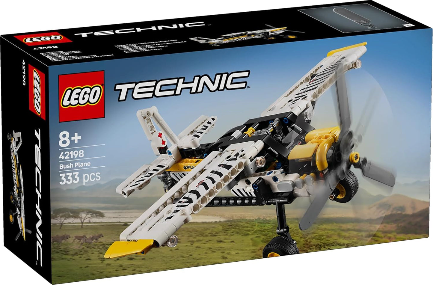 LEGO Technic Zabawka do budowania samolotu ze śmigłem dla dzieci Prezent dla chłopców i dziewcząt 8-letni 4-cylindrowy silnik tłokowy z obrotowym śmigłem Model samolotu 42198 Zestawy do budowania Besuche den LEGO-Store