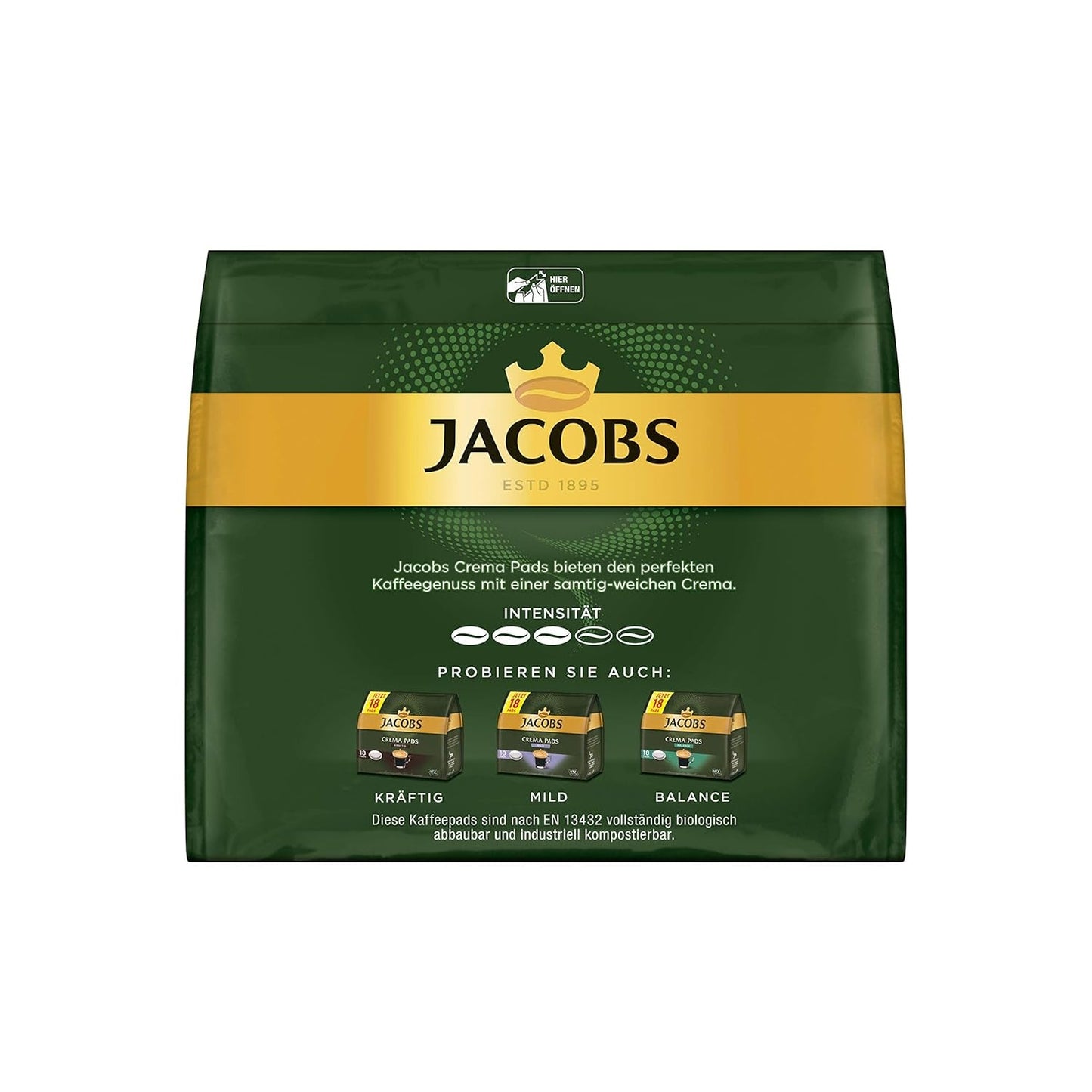 Kräftig Cream Pads, 90 kompatybilnych z Senseo Kaffeepads UTZ-zertifiziert, 5er Pack, 5 x 18 Getränke & Cream Pads, 90 kompatybilnych z Senseo Kaffeepads UTZ-zertifiziert, 5er Pack, 5 x 18 Getränke
