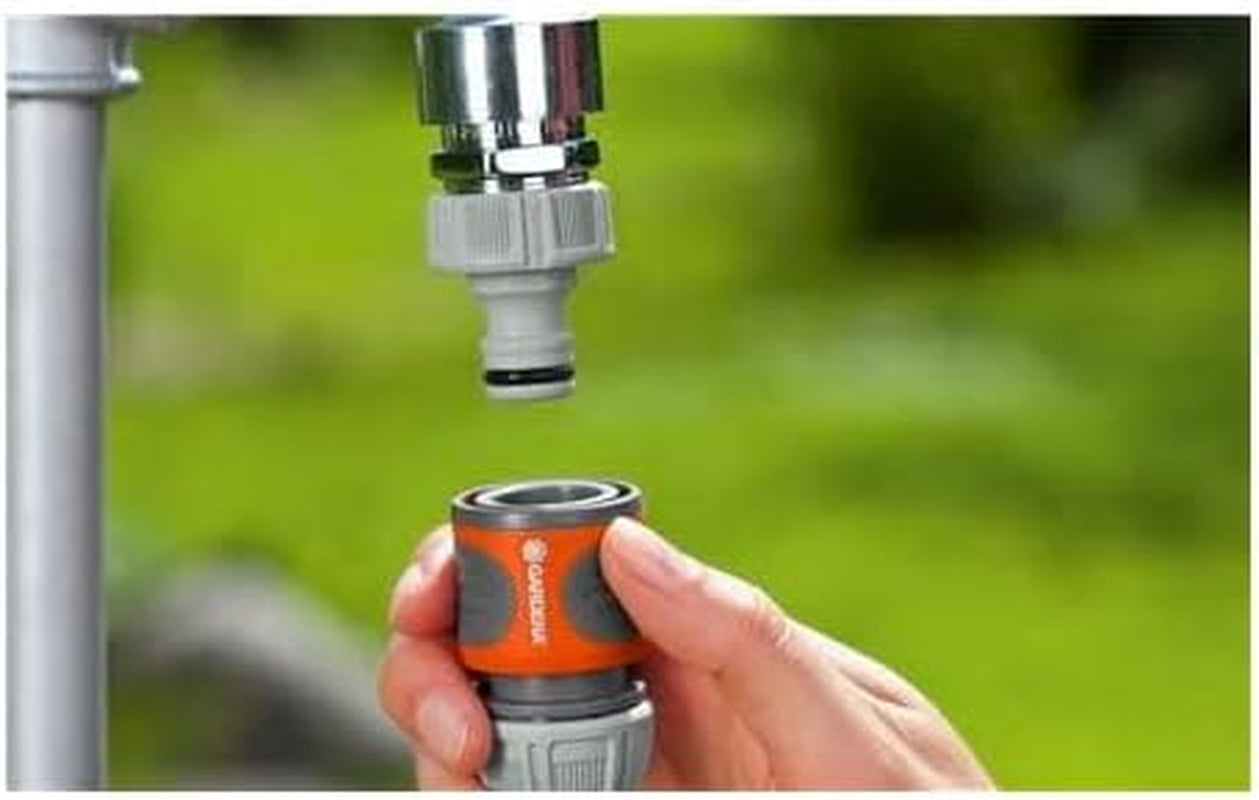 Zestaw złączy Gardena: złączka do węża z przedłużeniem 13 mm (1/2 cala) i 15 mm (5/8 cala), nawet przy wysokim ciśnieniu wody, łatwy montaż (18283-20)