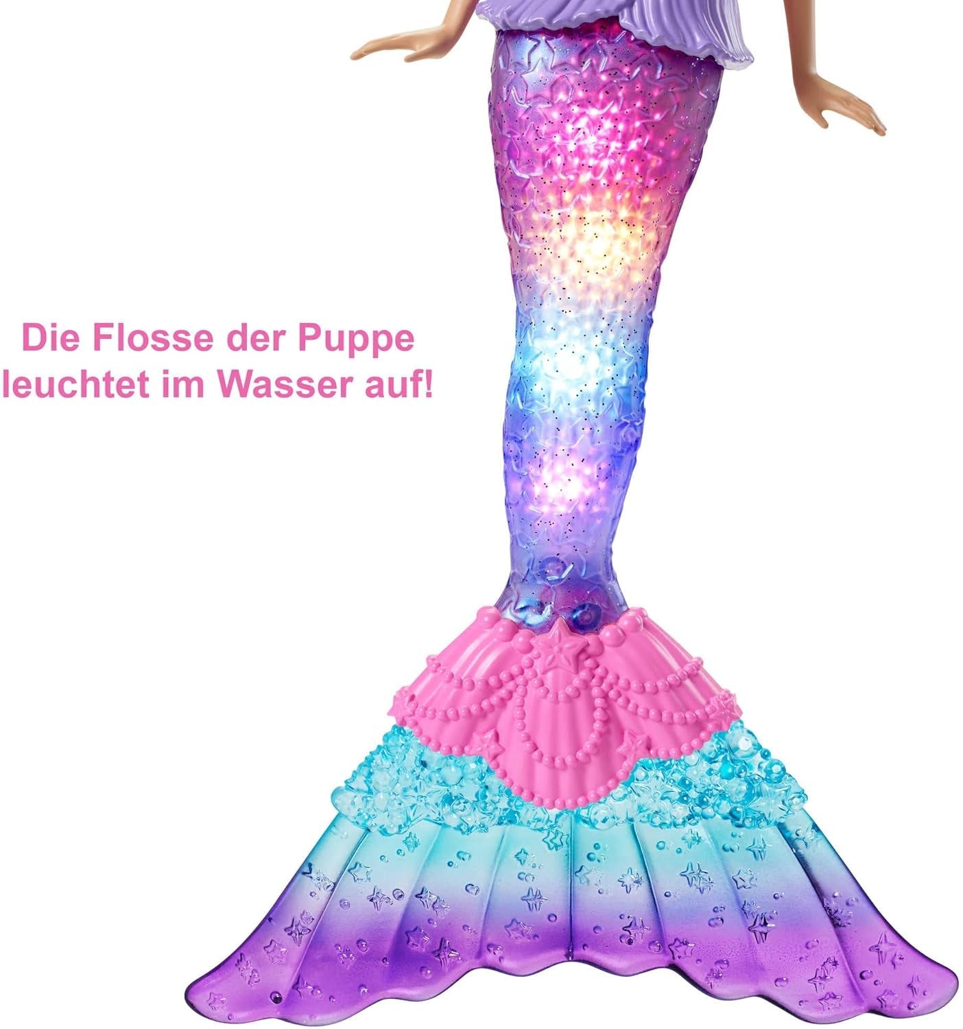 Barbie Dreamtopia Magiczna lekka lalka syrenka z blond włosami, lalka Barbie z ogonem syreny, odpowiednia jako prezent dla dzieci w wieku 3 lat i starszych, HDJ36