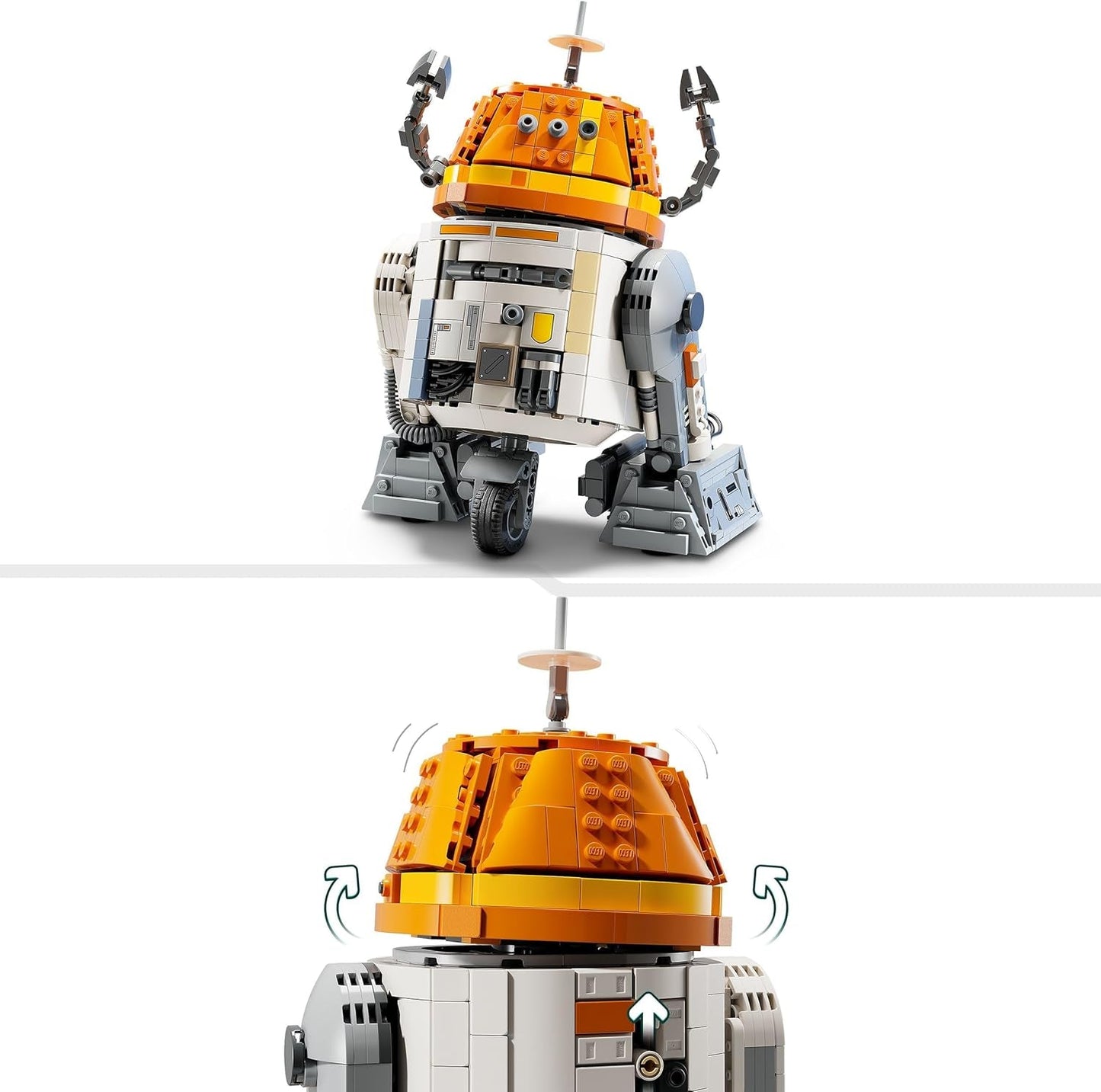 Figurka LEGO Star Wars 75416 Ahsoka Astromech Droid Chopper (C1-10P) - zabawka z ruchomą głową, odłączanymi ramionami i centralnym kołem - prezent dla fanów Ahsoki, chłopców i dziewcząt powyżej 10 lat Zestawy do budowania Besuche den LEGO-Store