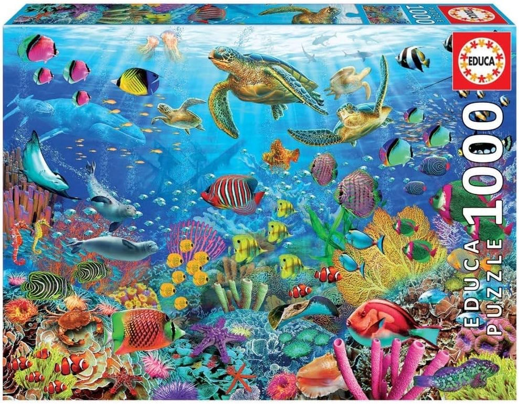 Educa - Puzzle 1000 elementów dla dorosłych | Podwodny świat, puzzle 1000 elementów dla dorosłych i dzieci od 14 lat, zwierzęta morskie, puzzle przyrodnicze (19266) Puzzle Naty Shop Tytuł domyślny