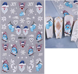 JMEOWIO Nagelsticker Weihnachten 6 Blatt Nail Art Naklejka Selbstklebend Nagelaufkleber Schneeflocke Winter Urlaub Süß Dekoration Nageldesign Zubehör