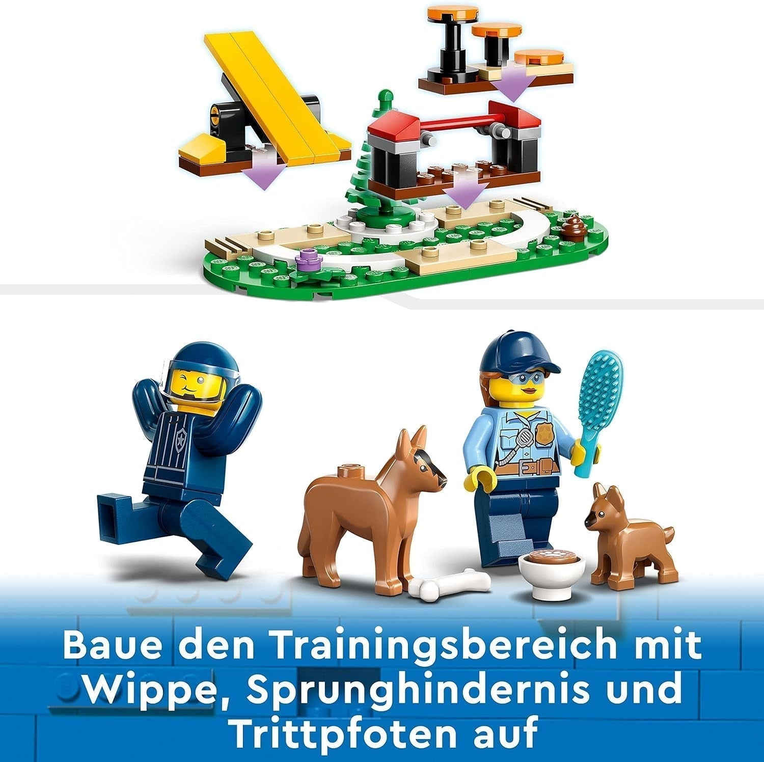 LEGO 60369 City Mobilne szkolenie psów policyjnych, zabawkowy radiowóz z przyczepą, figurki psa i szczeniaka, zestaw zwierząt dla dzieci w wieku powyżej 5 lat Zestawy do budowania Besuche den LEGO-Store