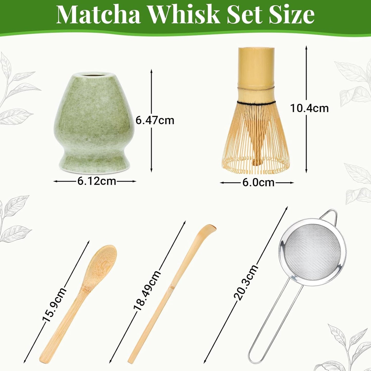 Zestaw Alyvisun Matcha, 5-częściowy zestaw do herbaty Matcha z czajniczkiem Matcha i stojakiem na herbatę Matcha, łyżeczka, łyżeczka, zestaw do herbaty Matcha dla miłośników Matcha, idealny dla początkujących i entuzjastów