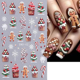 JMEOWIO Nagelsticker Weihnachten 6 Blatt Nail Art Naklejka Selbstklebend Nagelaufkleber Schneeflocke Winterurlaub Niedlich Dekoration Nageldesign Zubehör