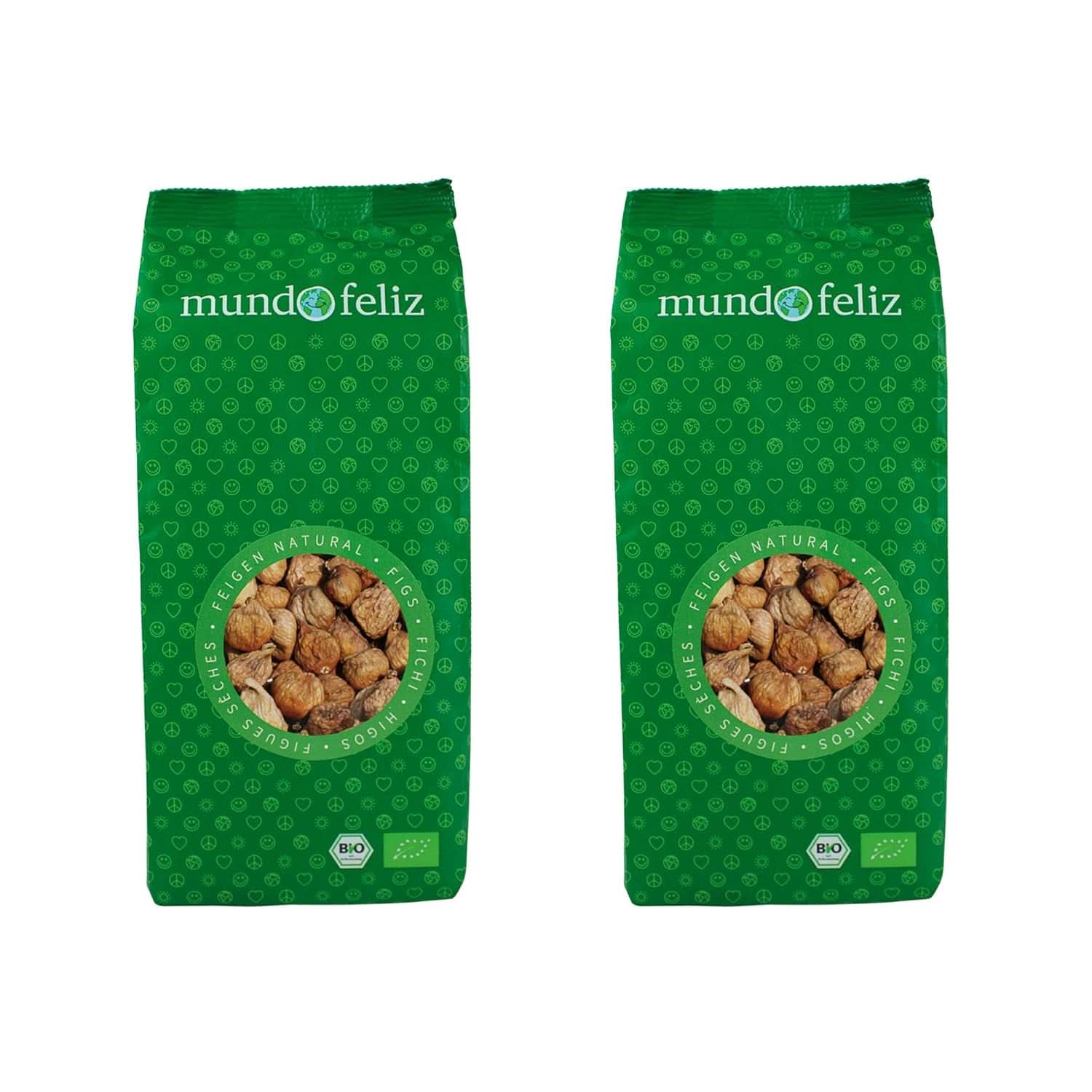 Mundo Feliz Figi suszone z upraw ekologicznych, 2 x 500 gramów Naty Shop produkty suszone