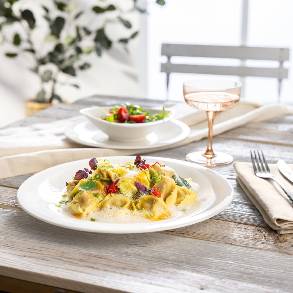 vivo - Grupa Villeroy & Boch – Niezbędny biały zestaw obiadowy 18 tlg. Weiß, Spülmaschinenfest, Mikrowellensicher, Geschirr Set für 6 Personen, Müslischalen, Speiseteller, Dessertteller, Premium Porzellan