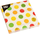 Papstar 11374 Chusteczki 1 karton 10 X 20 sztuk, 3 warstwy, 1/4 złożenia, 33 X 33 cm „Kulki”