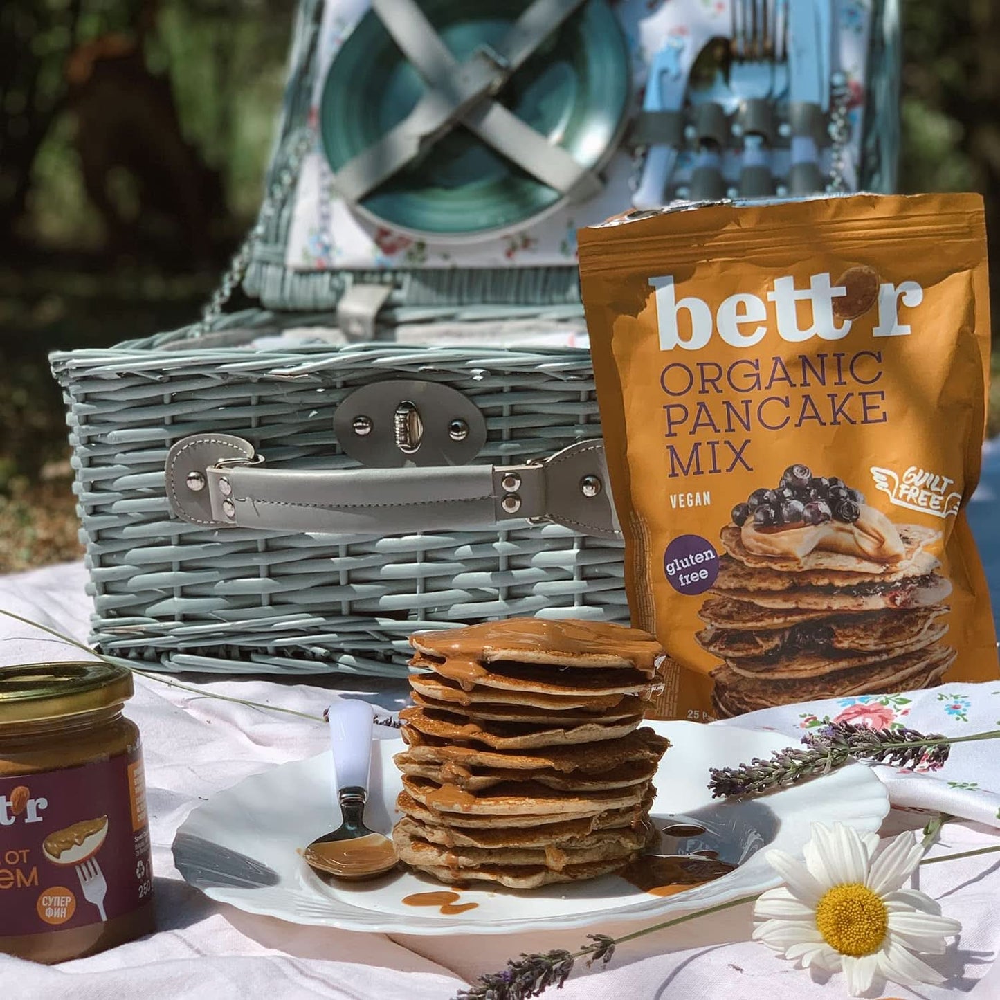 Bett'R Pancake Mix, organiczna, wegańska i bezglutenowa mieszanka do pieczenia, 6 x 400 gramów Kitchen Naty Shop