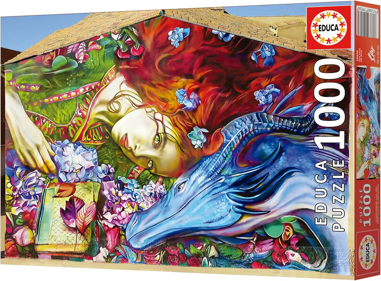 Educa - Puzzle 1000 elementów dla dorosłych | Sant Jordi, Lily Brick. Wymiary: 68 X 48 cm. Zawiera klej do puzzli Fixpuzzle. Od 14 lat (19926) Sklep Puzzle Naty