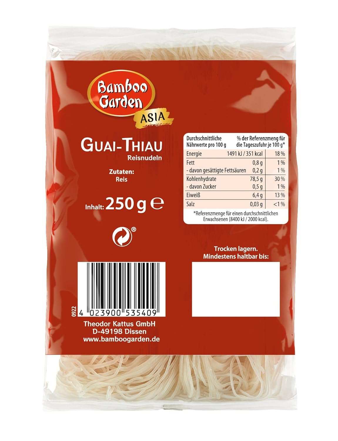 Makaron Ryżowy Bamboo Garden Guai Thiau 250g (wzór opakowania może się różnić)