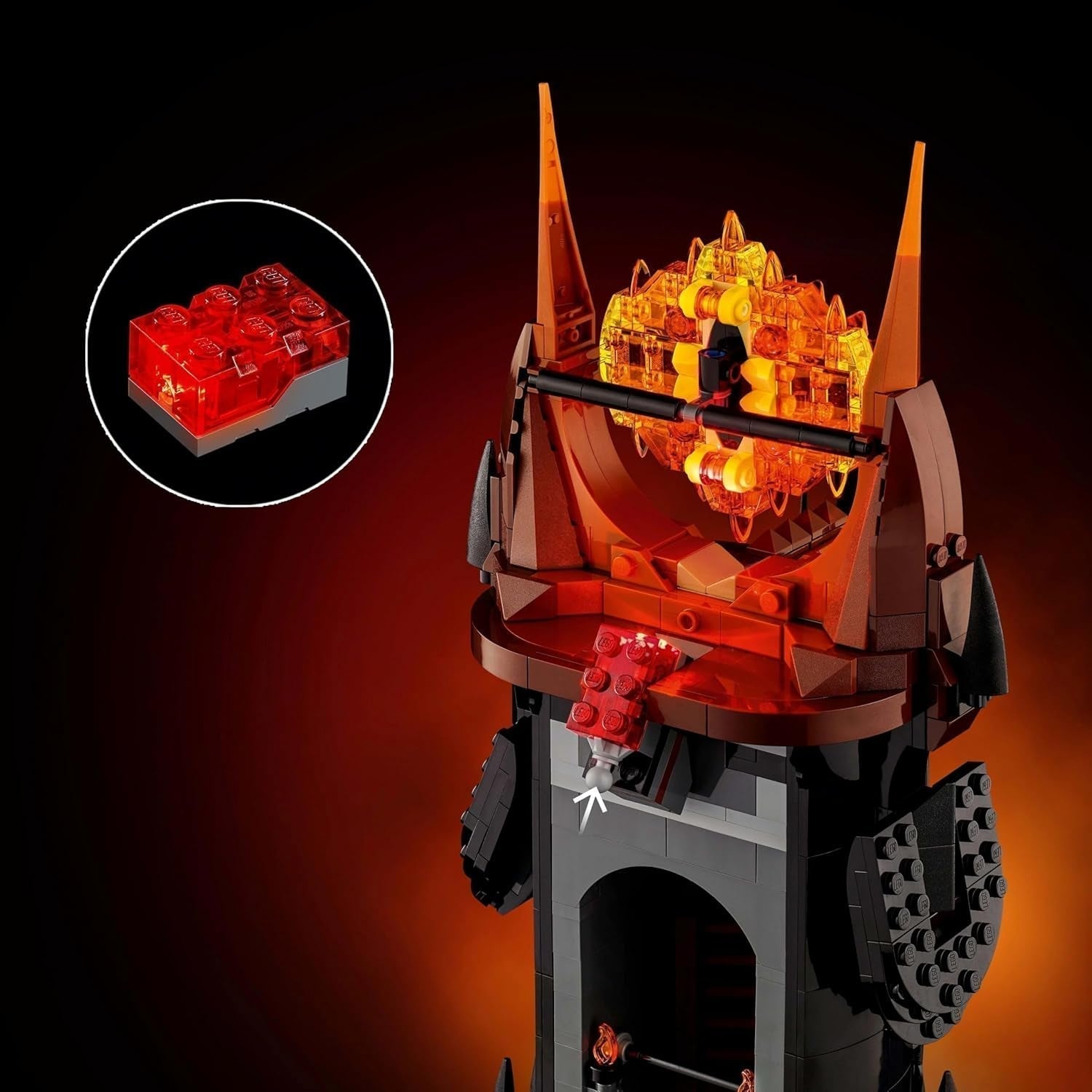 Ikony LEGO Władca Pierścieni: Zestaw do budowania dla dorosłych Barad-Door z minifigurkami Saurona, Gothmoga, Orka, Froda, Sama i Golluma Pamiątki filmowe Kolekcja dla fanów 10333 Zestawy do budowania Szukaj w sklepie LEGO