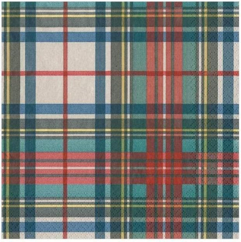 Serwetki koktajlowe Dress Stewart Tartan, 20 szt. w opakowaniu