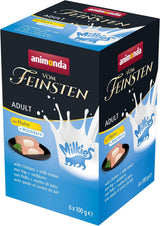 animonda Vom Feinsten Karma dla dorosłych kotów, Nassfutter für ausgewachsene Katzen, mit Chicken + Milchkern, 6 x 100 g
