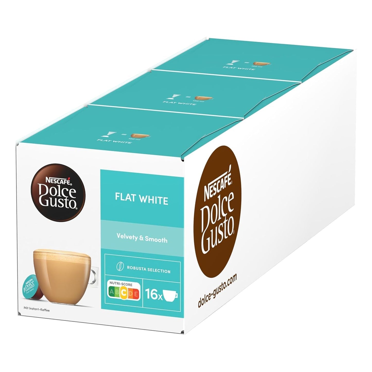 NESCAFÉ DOLCE GUSTO Flat White Kaffeekapseln 3-pak (3 x 16 Kapseln)