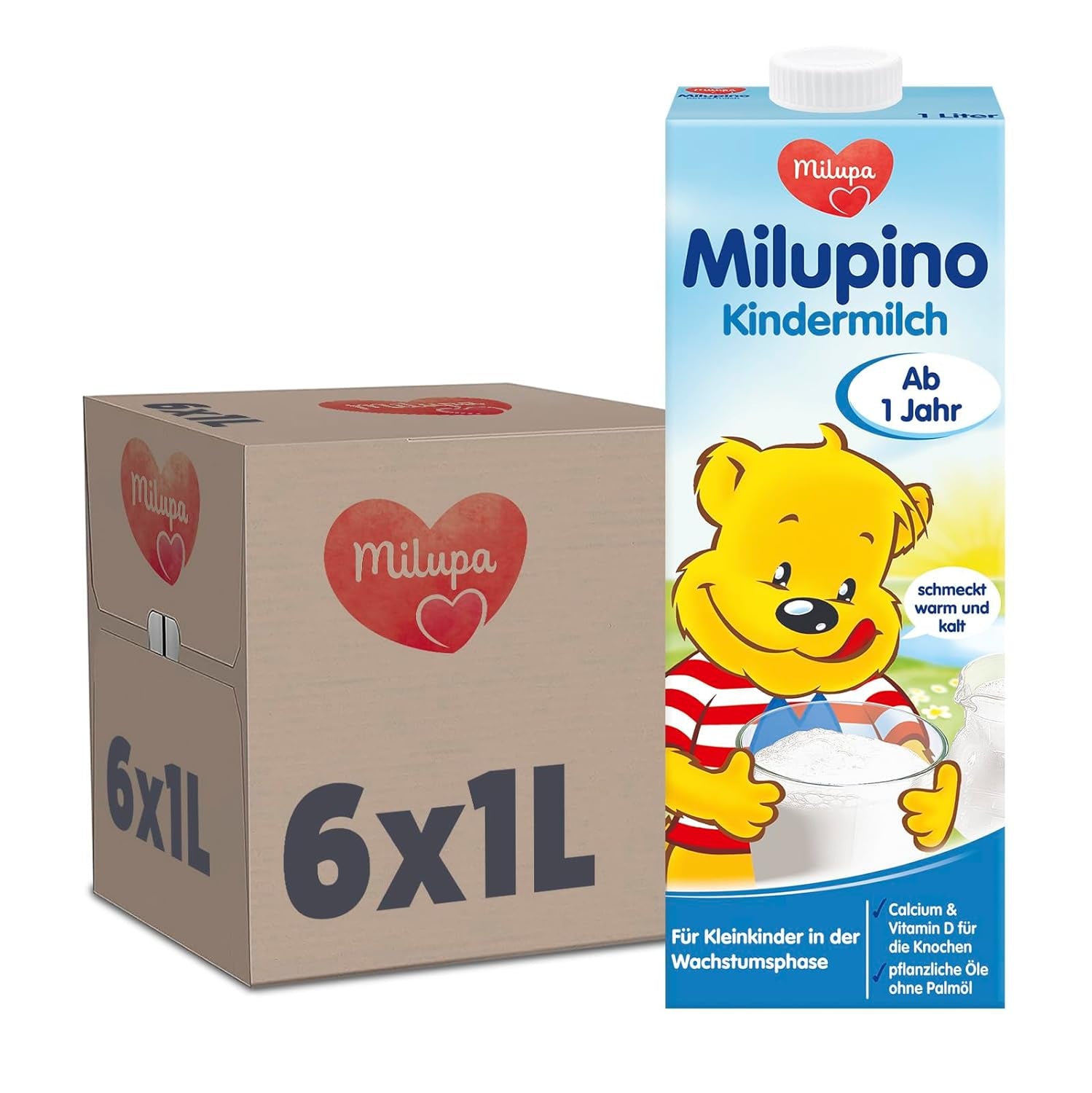Milupa Milupino Gotowe do spożycia mleko wzrostowe (6x1L), od 1 roku, dla małych dzieci w fazie wzrostu