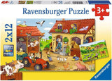 Puzzle dla dzieci Ravensburger - 07574 Policja i straż pożarna - Puzzle dla 3+ 2X12 elementów Puzzle Naty Shop 07560 Pracowici na farmie