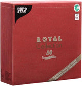 Papstar 11608 50 serwetek „Royal Collection” 1/4 złożenia 40 X 40 cm, Bordeaux