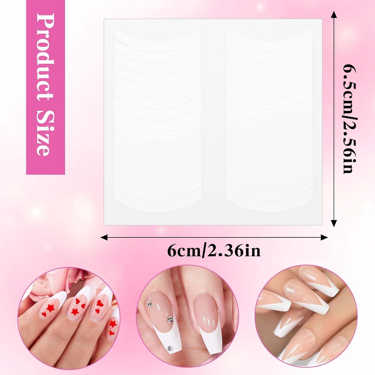 1620 Stück French Schablonen Nägel, French Nail Schablone, Maniküre Schablonen, Selbstklebende Nail Art Naklejka Frenchs Für DIY Nageldesign Maniküre Dekoration Nageldesign Zubehör