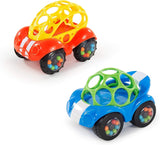 Bright Starts Oball Grzechotka Autko Aktywność ruchowa Zabawka dla niemowląt i małych dzieci od 3. miesiąca życia 1 szt. Losowy kolor Niebieski lub czerwony Bebe Naty Shop Toys Domyślny tytuł