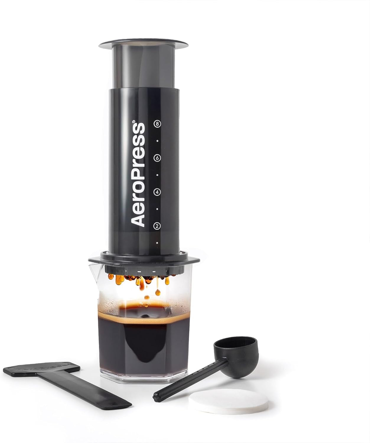 Oryginalny ekspres do kawy i espresso AeroPress, Przenośny ekspres do kawy na poziomie baristy z komorą, tłokiem i filtrami, Szybki ekspres do kawy i espresso