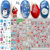 10 Blatt Nagelsticker Weihnachten Nagelaufkleber Selbstklebend Bule White Pine Tree Rentier Nail Art Naklejka Dekoration Nageldesign Zubehör