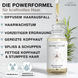 Hairlexier Hair Growth Remedy dla kobiet - Olejek do włosów rozmarynowy, Olejek rycynowy Olejek do włosów, Olejek lawendowy, Naturalne serum do włosów przeciw rozproszonemu wypadaniu włosów, Wspomaga wzrost włosów, Wegańskie i organiczne + Zeszyt ćwiczeń Pielęgnacja włosów Naty Shop