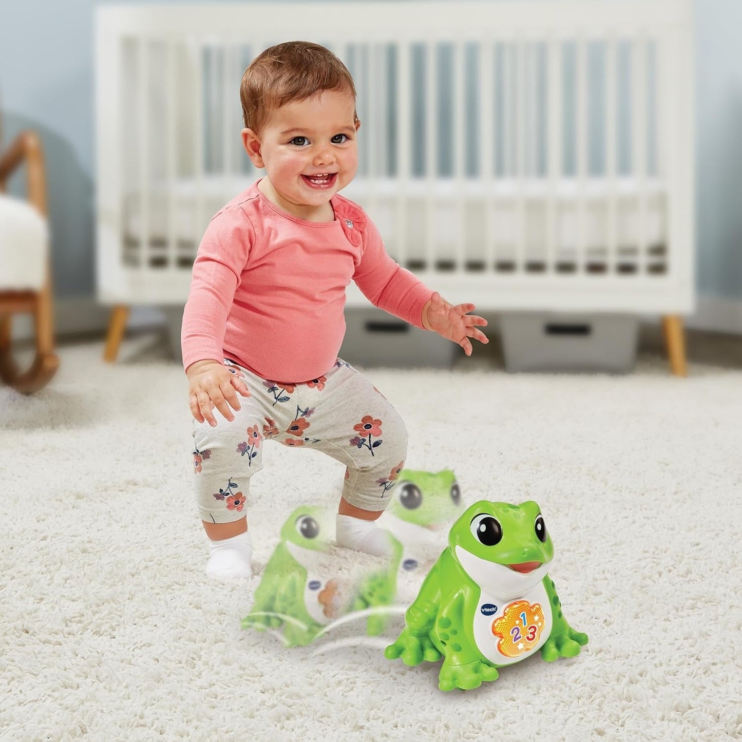Vtech Baby Jumping Frog - Mówiąca skacząca żaba z 3 piosenkami i 12 piosenkami - Dla dzieci w wieku 12-36 miesięcy Baby Toys Naty Shop