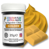 Barwnik spożywczy Sugarflair Colourflex Extra Paste Golden - Jadalny barwnik spożywczy do śmietany, czekolady, pasty cukrowej, lukru, kremówki, mieszanek ciast, ciast i nie tylko - 25g