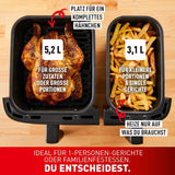 Frytownica na gorące powietrze Tefal Dual Easy Fry z dwiema komorami, pojemność 5,2/3,1 litra, dwie niezależne szuflady, 7 programów Sprzęt AGD Naty Shop
