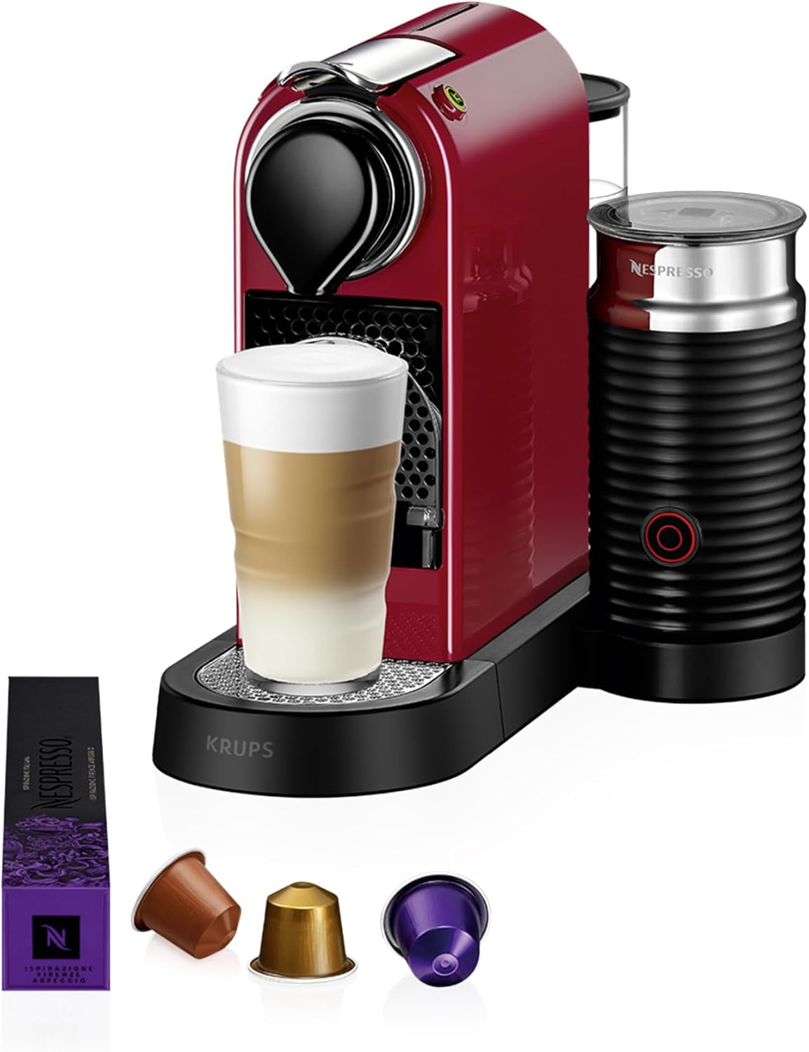 Ekspres do kawy z kapsułkami Nespresso XN761B Citiz&Milk | Automatyczny tryb gotowości | 1260 watów | Pojemność zbiornika na wodę: 1 l | Ciśnienie pompy: 19 bar | Srebrny