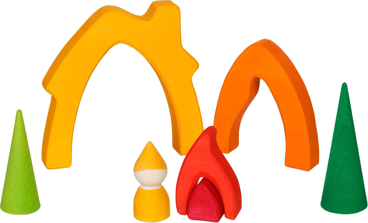 Goki 58427 - Domek karłowaty - Goki Evolution - Wykonany z wysokiej jakości drewna klonowego - 7 części - Kolorowe farby na bazie wody - Made in Europe Domki dla lalek Naty Shop