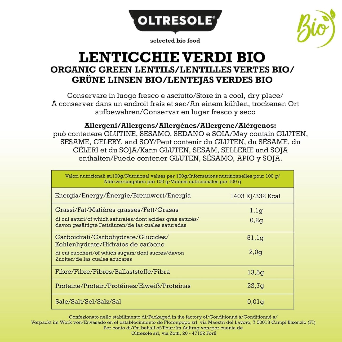 Organiczna zielona soczewica 5 kg, całe organiczne rośliny strączkowe, źródło białka i błonnika, bogata w błonnik i minerały, pakiet ekonomiczny