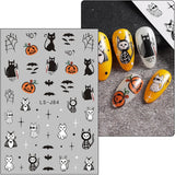 JMEOWIO Nagelsticker Halloween Süßer Geist 9 Blatt Nail Art Naklejka Selbstklebend Nagelaufkleber Dekoration Nageldesign Zubehör