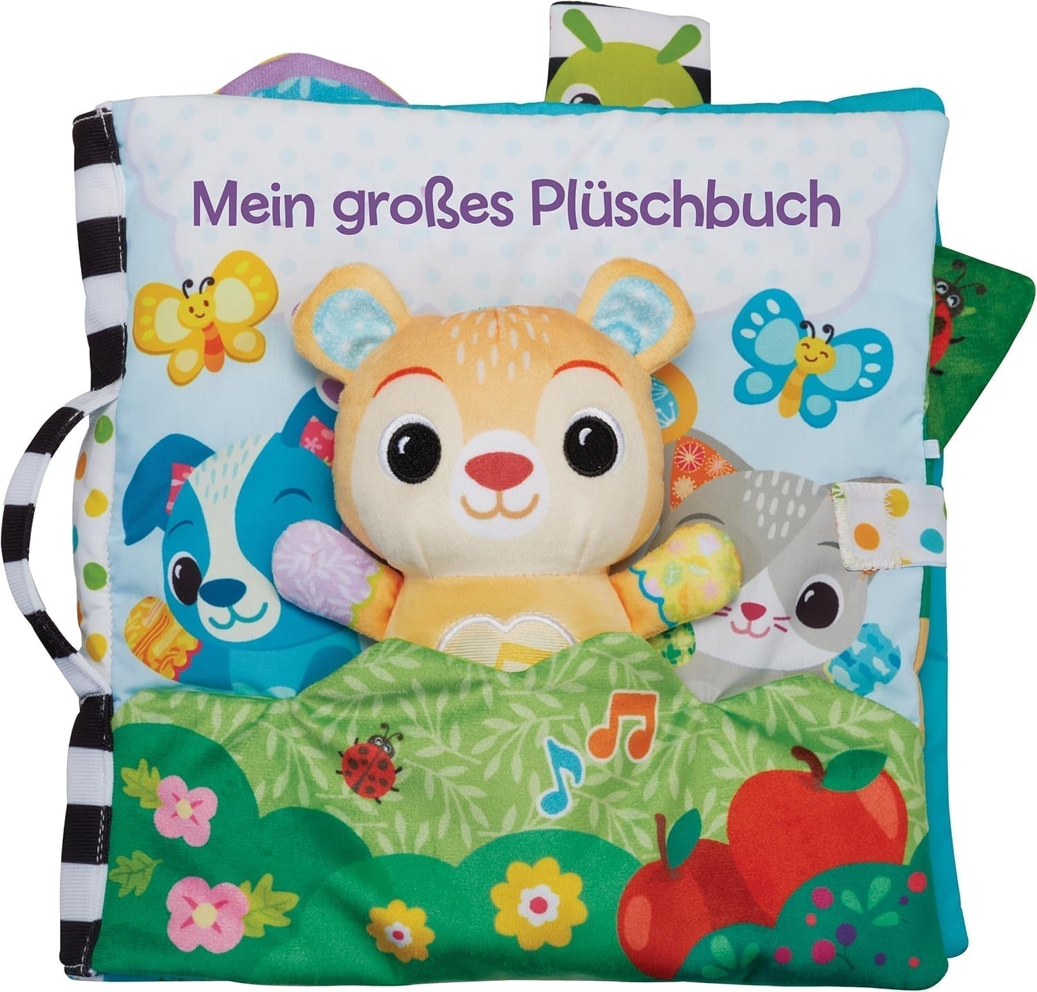 VTech Baby Moja duża pluszowa książeczka - Dotknij i poczuj książeczkę z muzyką i dźwiękami - Materiałowa książeczka z ruchomymi elementami - Zabawka rozwijająca zdolności motoryczne i sensoryczne - Dla niemowląt i dzieci w wieku 3-24 miesięcy Bebe Naty Shop Toys Domyślny tytuł