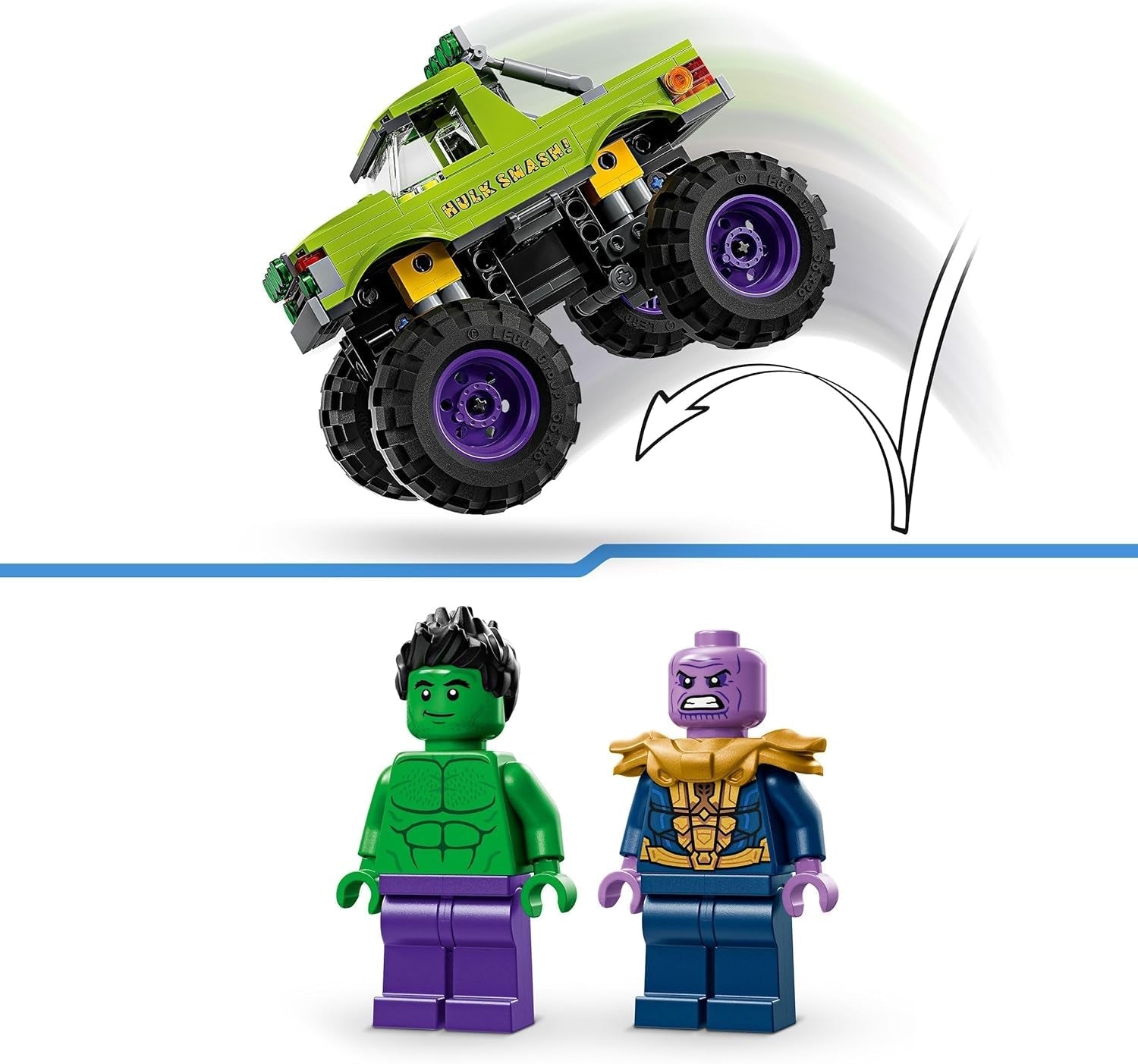 LEGO® Marvel Hulk Truck kontra. Thanos - Zabawka do budowania superbohatera - Pojazd Avengersów i minifigurki - Monster truck zapewniający mega zabawę - Prezent dla chłopców i dziewcząt od 7 lat - 76312 Zestawy do budowania Besuche den LEGO-Store