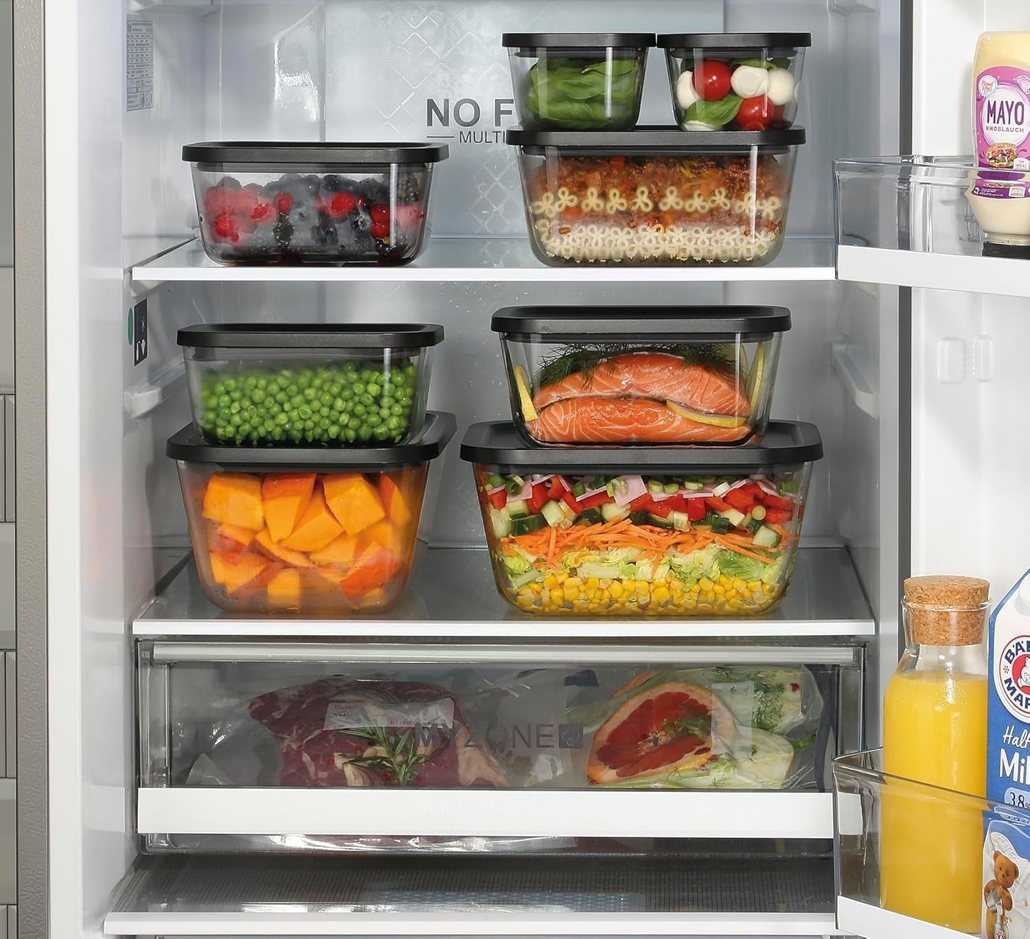Zestaw próżniowy Küchenprofi EASYFRESH | Zestaw 7 sztuk | 1x elektryczna pompa próżniowa, 1x słoik próżniowy S, M i L, 3x worki próżniowe 22x21 cm | szkło borokrzemowe, tworzywo sztuczne wysokiej jakości | przygotowanie i przechowywanie Pudełka do przechowywania żywności Naty Shop