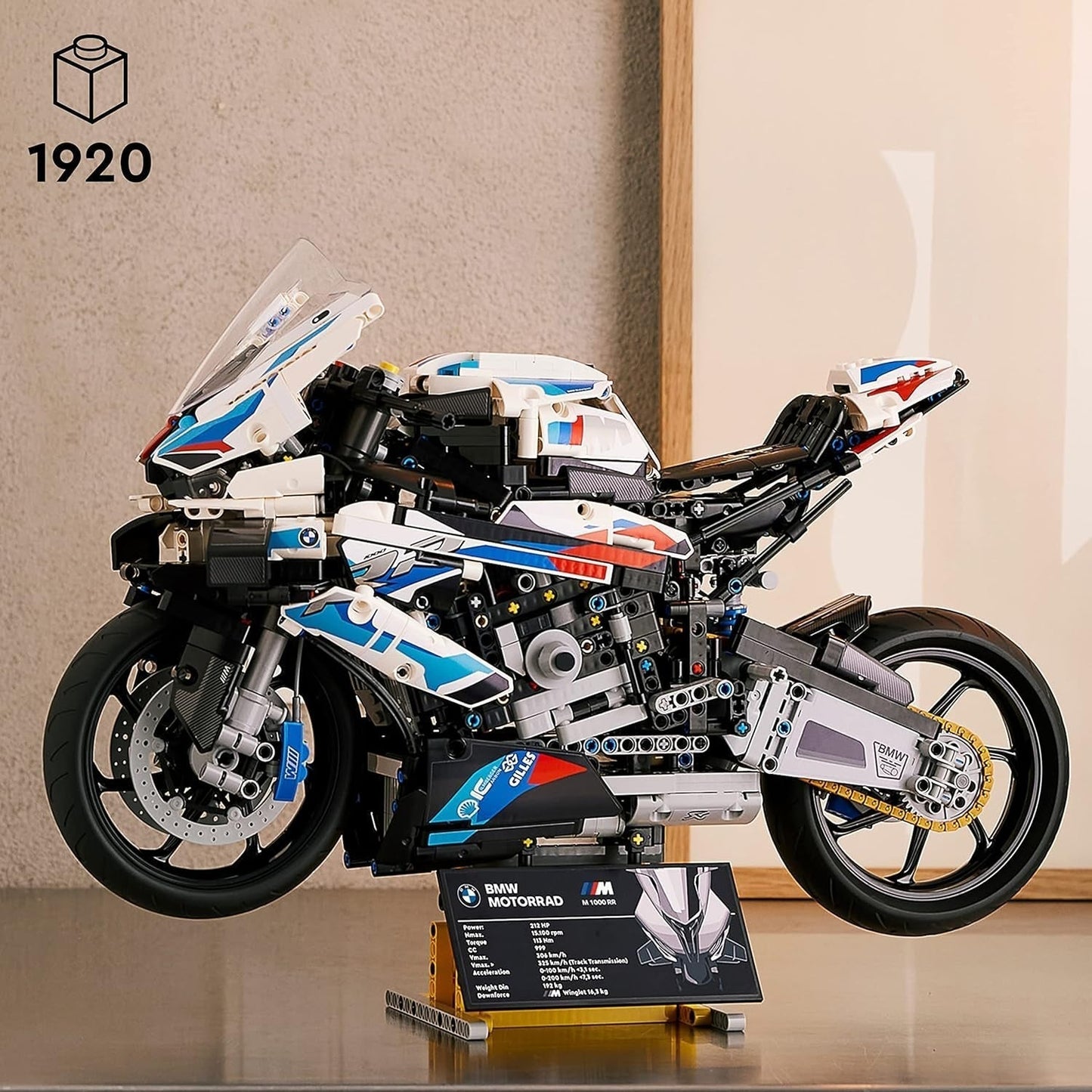 LEGO Technic Model motocykla BMW M 1000 RR Zestaw modeli dla dorosłych jako prezent rękodzielniczy dla mężczyzn i kobiet Wystrój domu lub biura 42130 Zestawy do budowania Besuche den LEGO-Store