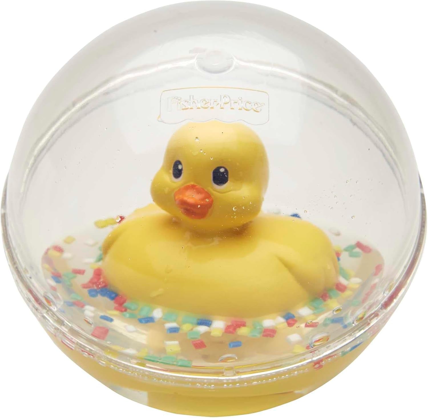 Fisher-Price WaterMates Ducky Ball, zabawna kaczka w kuli konfetti, zabawka dla dziecka, piłka do zabawy, zabawka do kąpieli, od 3 miesięcy, 75676 zabawki dla dzieci Naty Shop