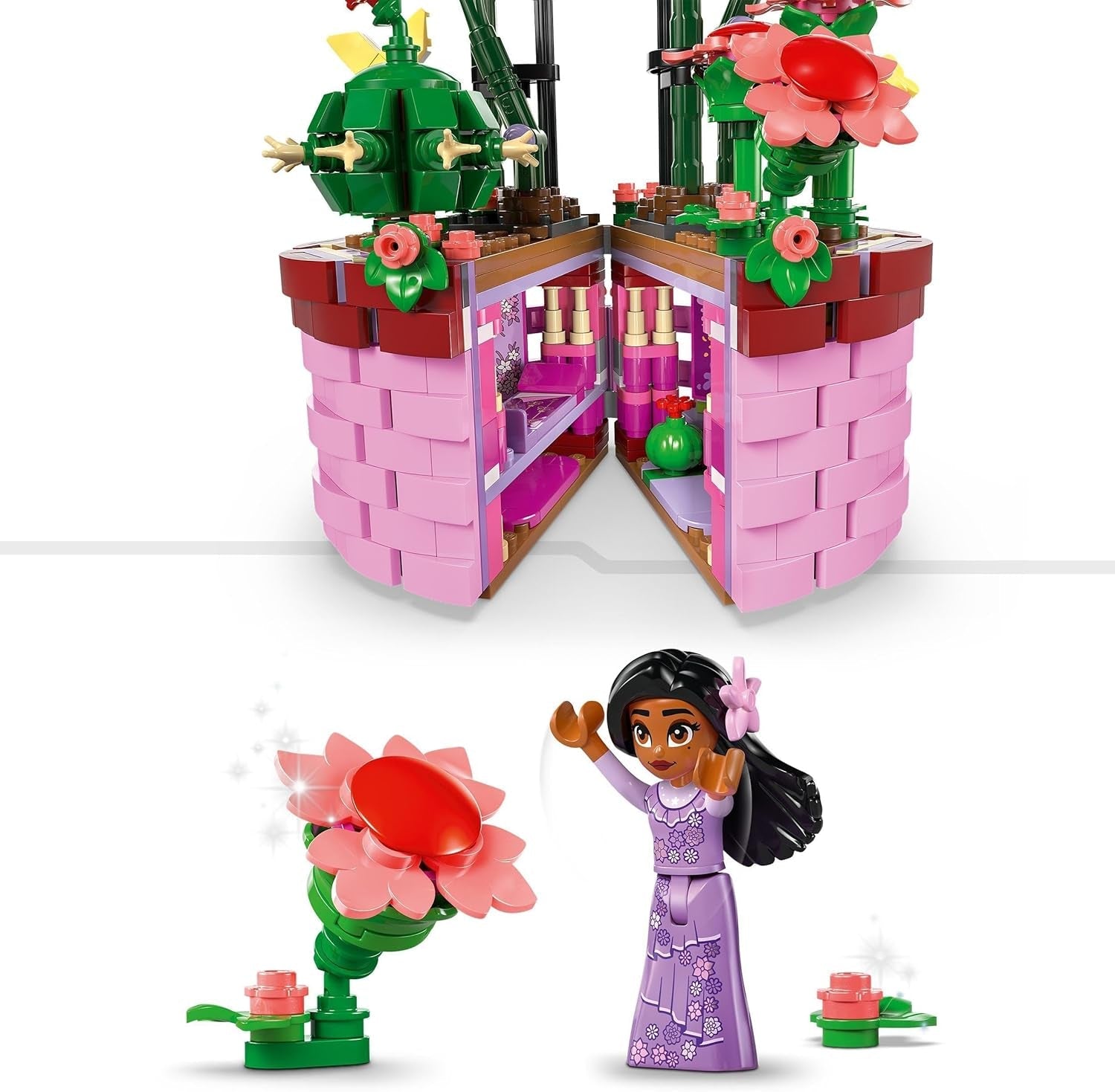 LEGO® Disney Encanto Doniczka Isabelli, zestaw zabawek do budowania dla dzieci, orchidea, dekoracyjny zestaw do budowania z minilaleczką z postaciami filmowymi, pomysł na prezent dla dziewcząt i chłopców od 9 lat 43237 Zestawy do budowania Szukaj sklepu LEGO