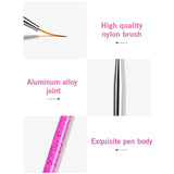 Sularpek Nail Art Liner Pinsel, 5 Stück Profi Detail Fine Nails Pędzel do paznokci żelowych, Nagel Pinsel Dünn Für Beauty Frauen Nagelstudio (5 Größen, Rosa)
