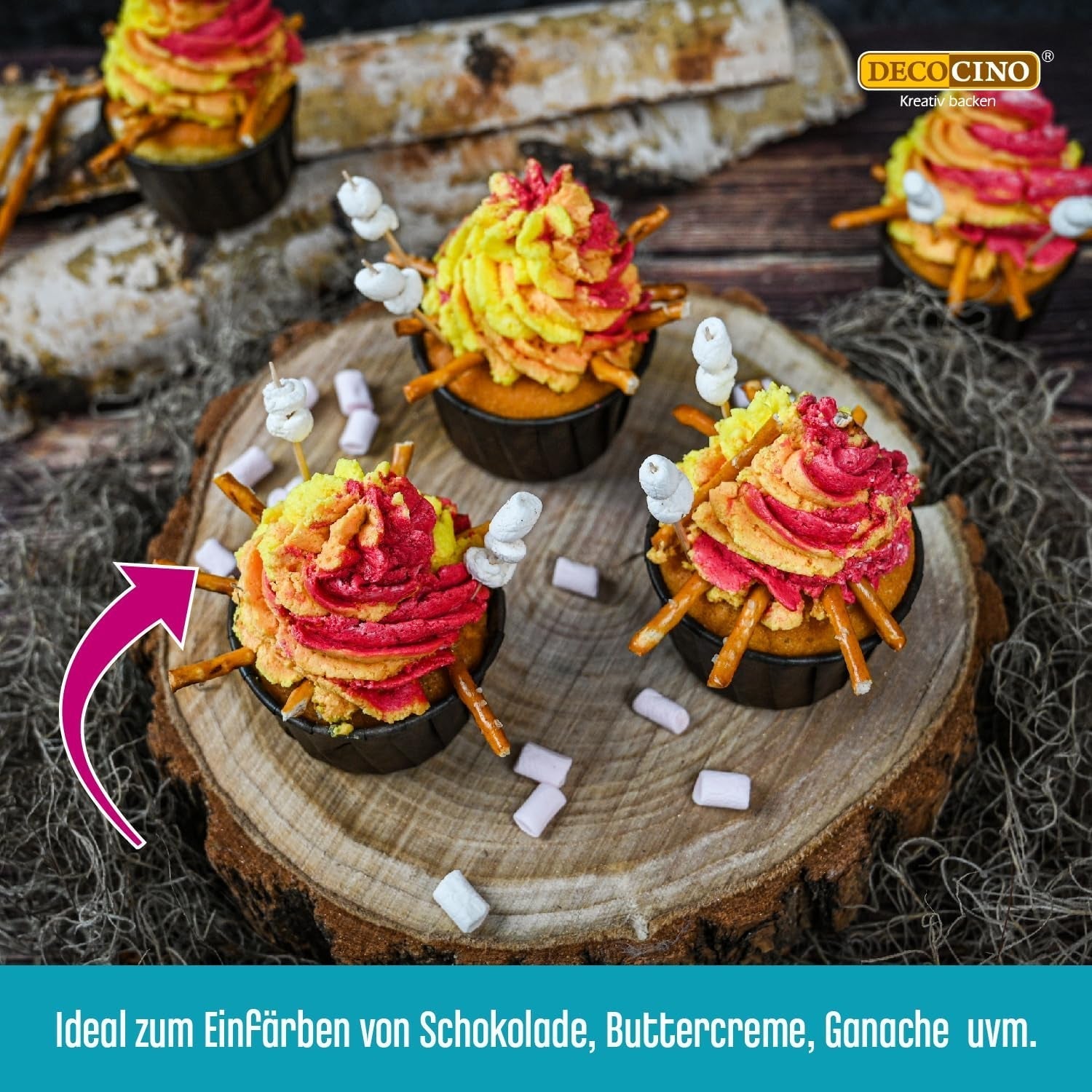DECOCINO Żółta pasta koloryzująca rozpuszczalna w tłuszczach - 15 g - Barwnik spożywczy na bazie oleju, idealny do barwienia czekolady, kremu maślanego, ciasta na fondant lub ciasteczka
