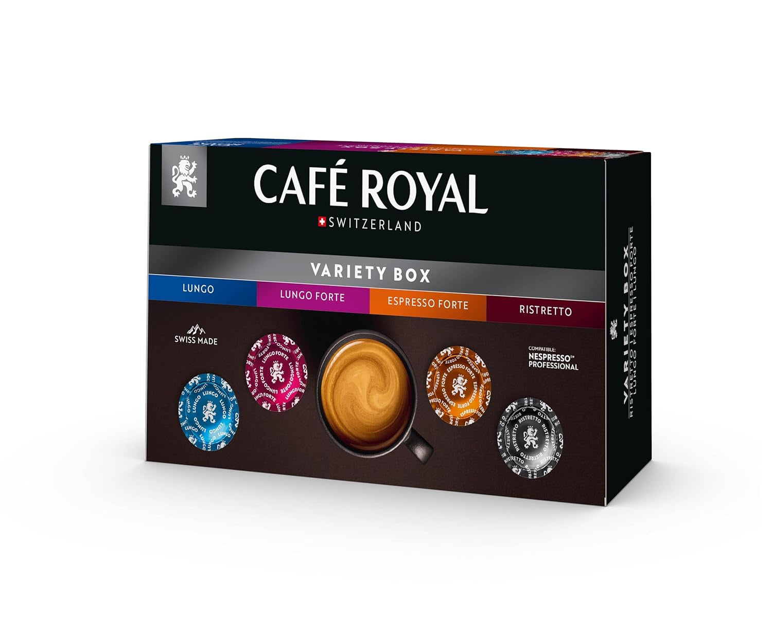 Café Royal Professional Pads, pudełko z różami, 40 kapsułek kompatybilnych z Nespresso (R) Professional dla biura i gastronomii, certyfikat Rainforest Alliance, 100 Prozent Arabica Kaffee