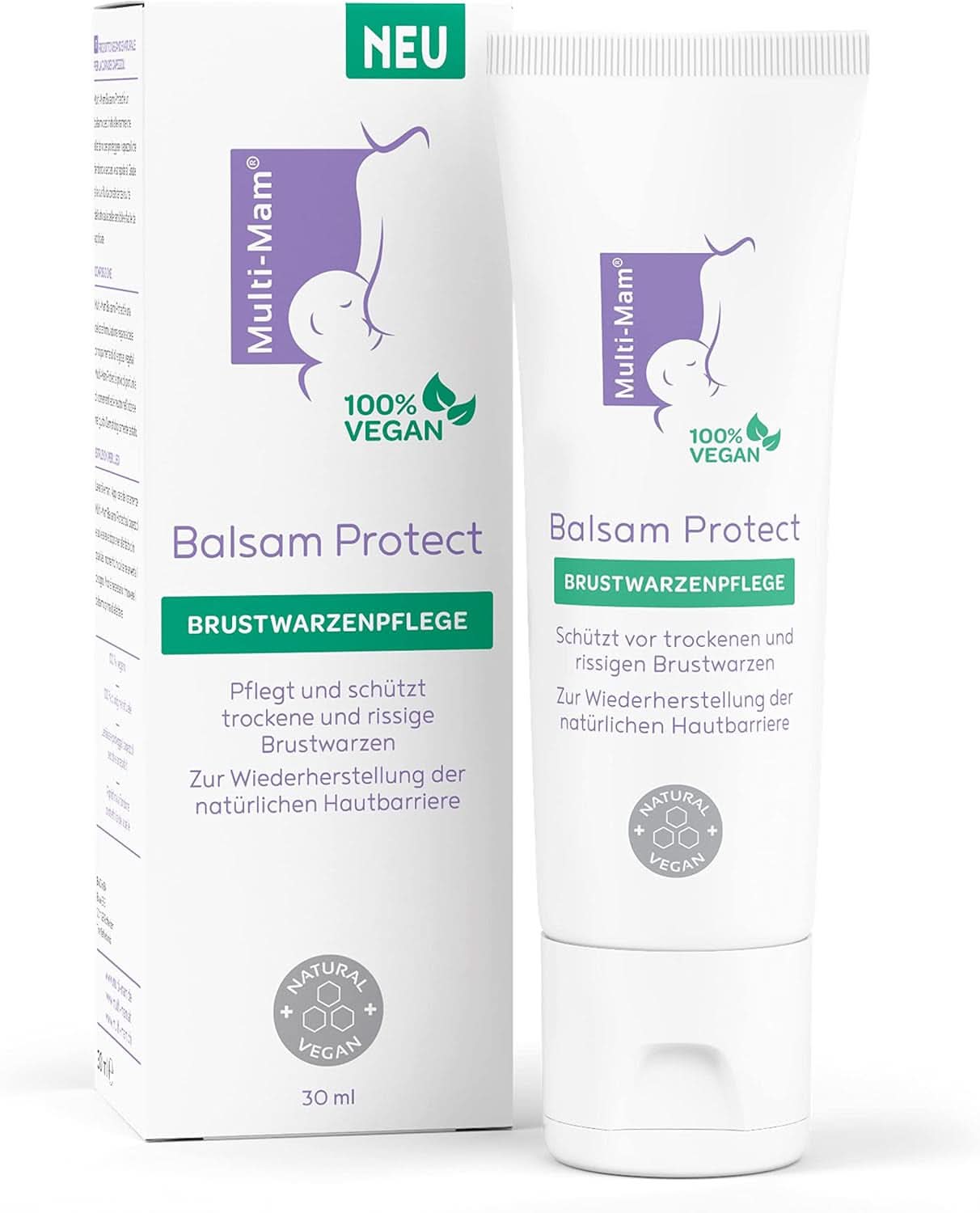 Multi-Mam Balsam Protect Beruhigt Und Schützt Trockene Und Rissige Brustwarzen Während Und Vor Der Stillzeit, Brustwarzencreme Stillen, tubka 30 ml Akcesoria Żywność i karmienie piersią Sklep Bebe Naty