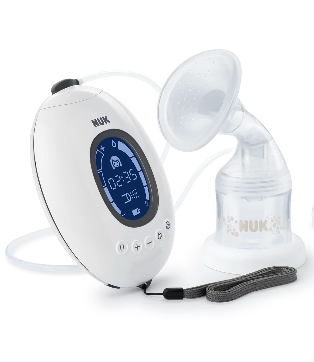 Podwójny laktator elektryczny NUK Nature Sense | Z baterią, wyświetlaczem LCD 2 pojemniki na mleko matki o pojemności 150 ml Akcesoria Żywność i karmienie piersią Sklep Bebe Naty Laktator