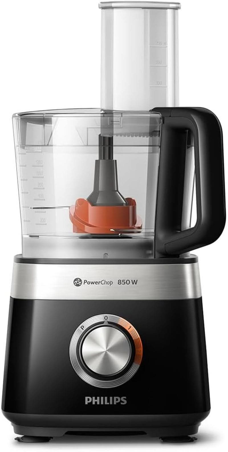Philips Kompakte Küchenmaschine – 850 W, 31 Funktionen, 2,1-litrowy Behälter, Powerchop, Edelstahlklinge (HR7530/10) Kuchnia Naty Shop 850 W, 29 Funktionen + Standmixeraufsatz