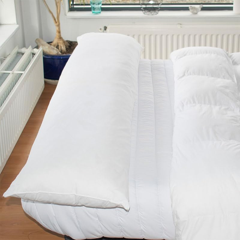 Bleu Calin Płaska gąbka z pianki memory i włókna poliestrowego, biała 160 X 40 cm Poduszki Naty Shop standardowe