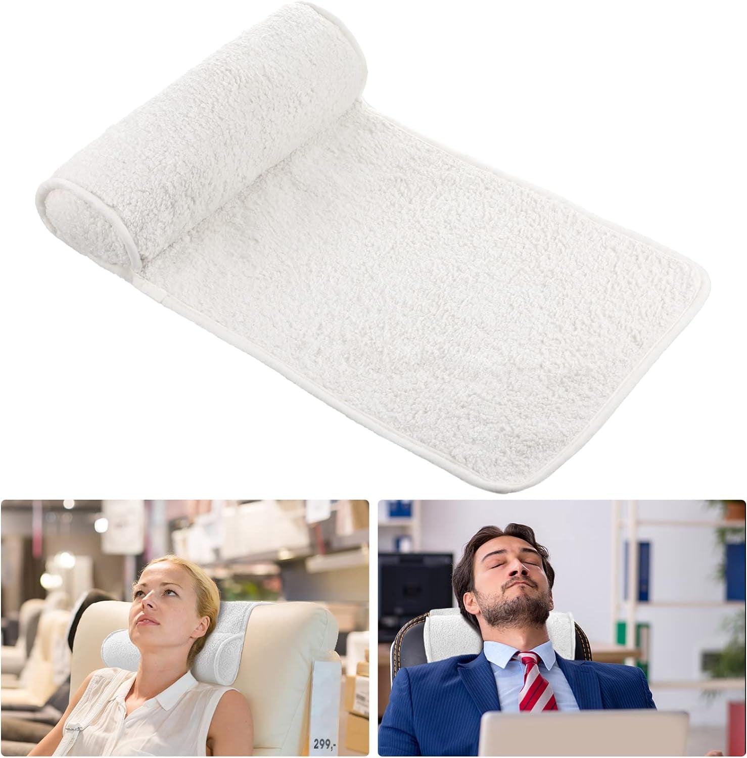 Szezlong Poduszka pod szyję Poduszka pod głowę Pluszowa regulowana poduszka Rolka pod szyję Antypoślizgowa polarowa sofa Poduszka pod szyję Poduszka podpierająca głowę do podróży Domowy szezlong Sofa Fotel (czarny)