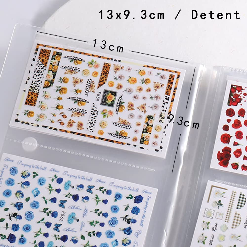 144 miejsca na naklejki na paznokcie książka do przechowywania Blätter naklejki na paznokcie Sammelalbum naklejka na paznokcie Leerer Displayhalter Binder Buch Kunststoff DIY narzędzia do projektowania paznokci Für naklejki artystyczne